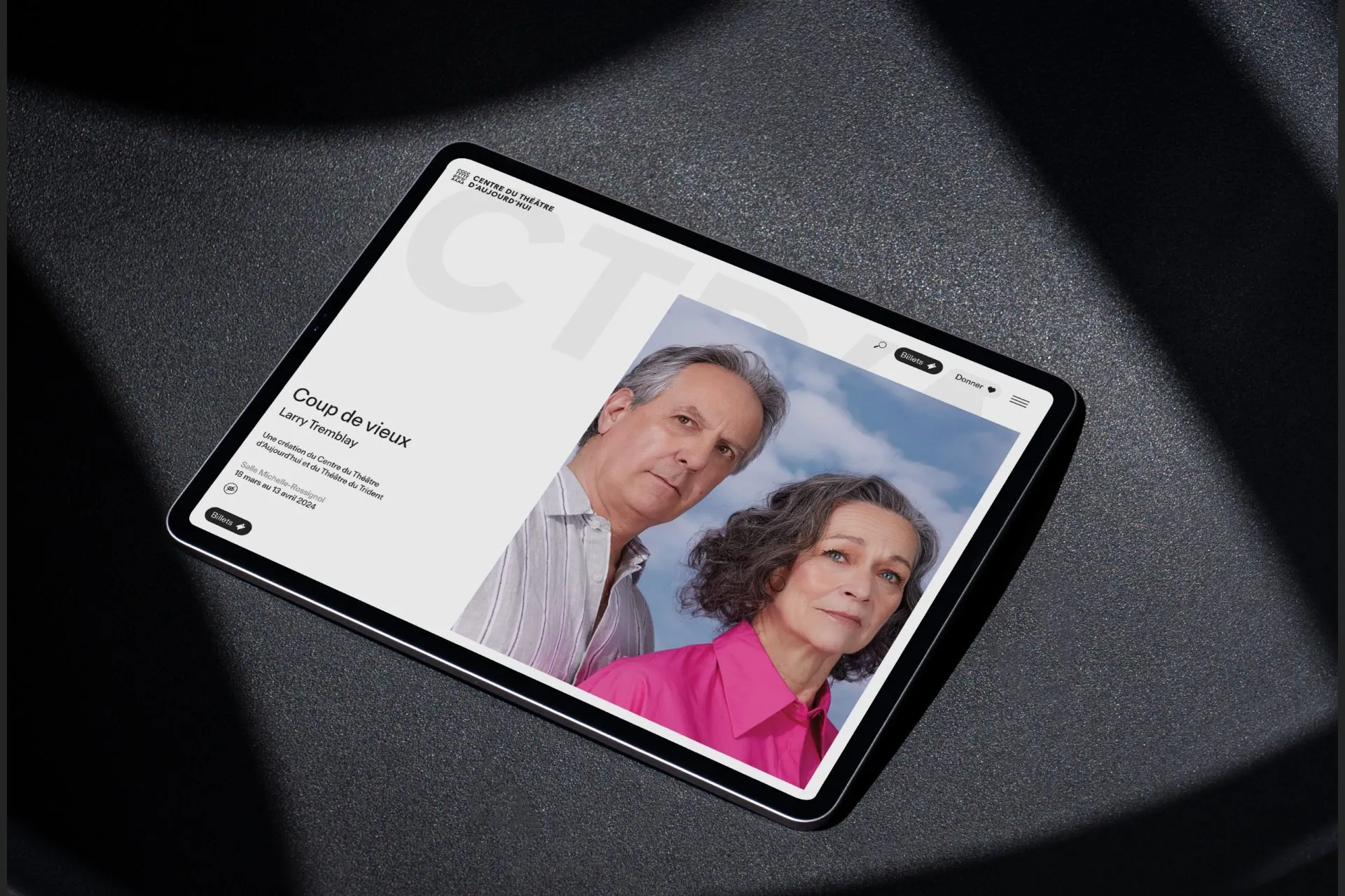 Le Centre du Théâtre d’Aujourd’hui dévoile son nouveau site web signé Le Séisme